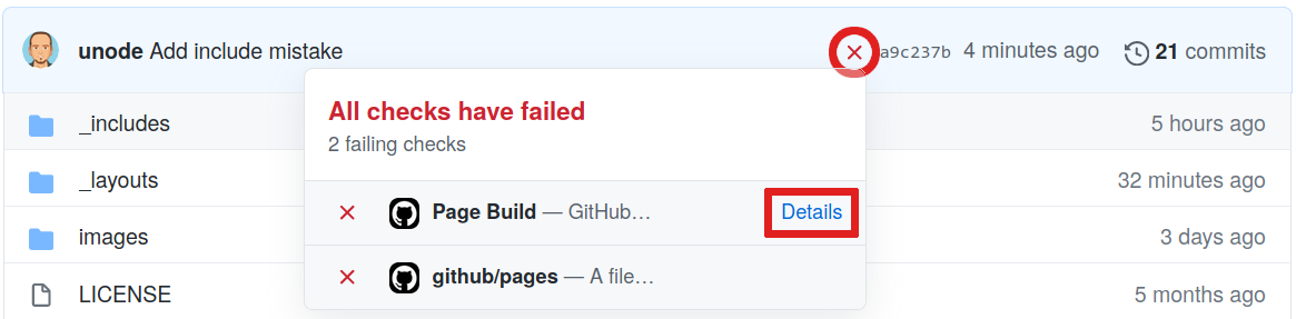 Jekyll failed to build