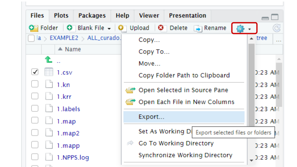 Select the path to download file