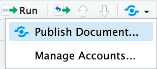 Publish button in RStudio